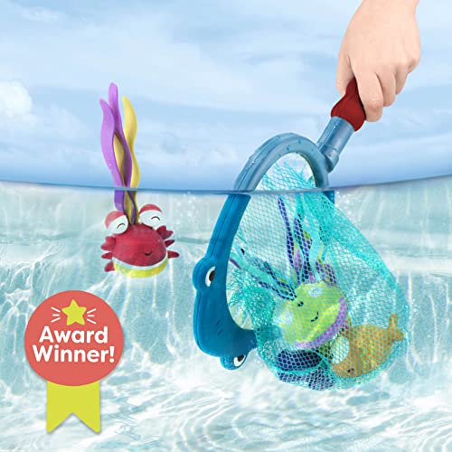 B. Toys – Shark Scoop-A-Diving Pool Toys - 1 Shark Net & 4 Water Toys For Kids 3+ (5Piece) #TOP1