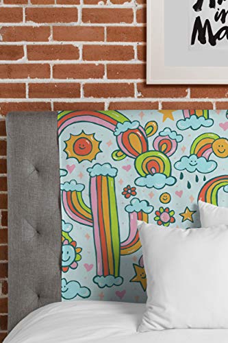 Image of Society6 Doodle by Meg Rainbow Cacti Tapestry, 60 in x 80 in, Multi