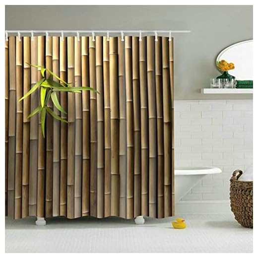 Gröna bambuväxter blad duschdraperier för badrum bondgård zen dekor badgardiner polyestertyg vattentät med krok 36 x 72 in-90 x 183 cm/B x L