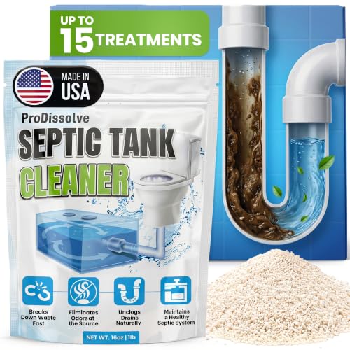 Image of Septic Tank Treatment 1 lb, Up to 15 Treatments | 1 Year Supply - Septic Tank Cleaner with Natural Enzymes - Drainage Solutions to Digest Clogs, Odor, Sludge & Grease