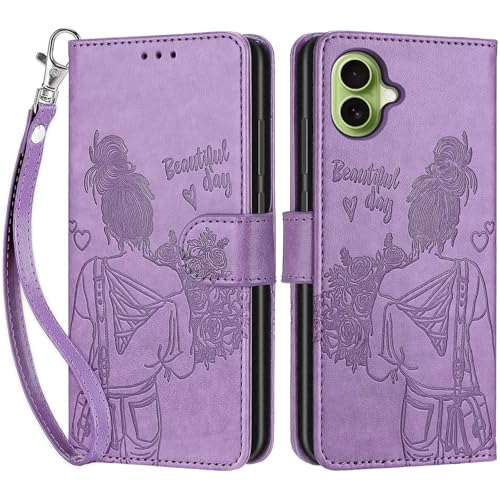 Housse antichoc iPhone 17 cuir violet contre chutes avec support - 4