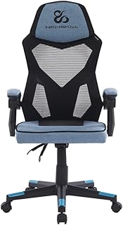 NEWSKILL Eros Silla Gaming ergonómica con Respaldo de Malla, Asiento Acolchado y Base metálica – Color Azul