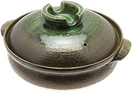 Kotobuki Donabe Japanese Hot Pot, Medium, Brown/Green