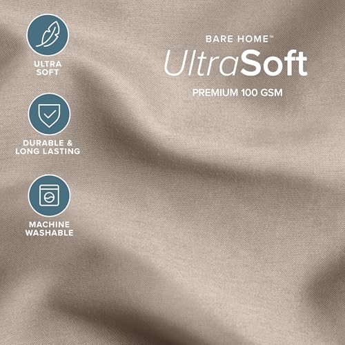 Image of Bare Home Comforter Set - King /California King Size - Ultra-Soft - Goose Down Alternative - Premium 1800 Series - All Season Warmth (King /Cal King, Khaki)