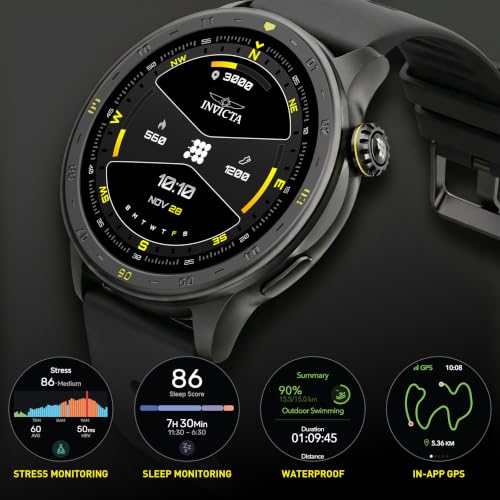 Image of Invicta I-Tech Digital Smartwatch, 1.43″ Display, Silicone Strap, Swim Tracking, 100+ Sports Modes, Bluetooth 5.3, GPS,Unisex