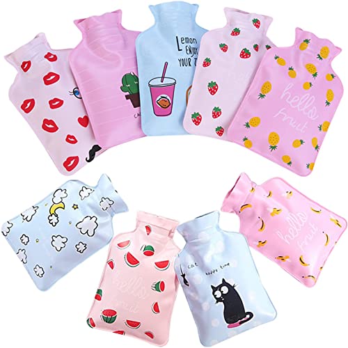 Yueser Wärmflasche, 9 Stück Wärmflasche Kinder Wärmflasche Mini Wärmflasche Klein Bettflasche Tragbar Wärmflaschen Wärmeflasche Hot Water...