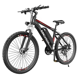 ANCHEER 500W 26″ Electric Bike for Adults, 48V 10.4Ah Battery, Up to 55 Miles, 3H Fast Charge, Electric Mountain Bike, 2.1″ eMTB Tire, 21 Speed, 20MPH Adults Electric Bicycle