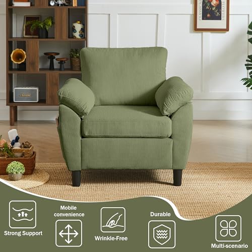Image of 3 Pieces Sofa Set for Living Room with Sofa, Storage Ottoman and Single Chair