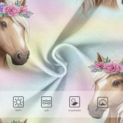 Toddler Girl Panties, Cute Horse Pastel Gradient Girls' Cotton Brief Underwear, 2T–8 Years3