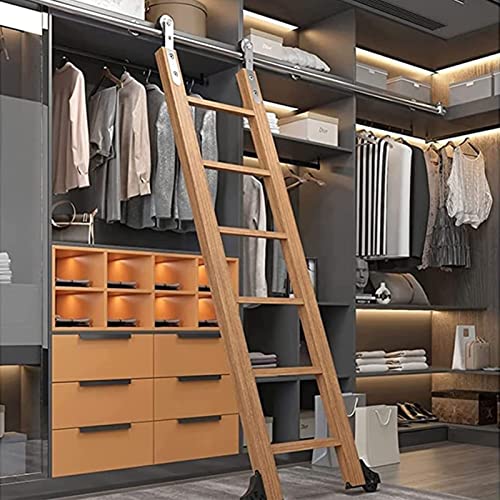 Kit de herrajes para puerta corredera con escalera de granero y ruedas 3