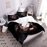 AOYNP Bettwäsche 135x200 Mischlingshund 3D Druck Weiche Mikrofaser Bettwäsche Set Kinder Jungen Mädchen Kawaii Haustiere Welpe Bettbezüge mit ReißVerschluss und 2 Kissenbezug 80x80cm