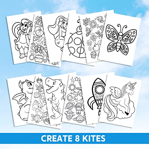 Joyin 8 Packs Diy Blank Diamond Kite With Watercolor Pens And Kite String, Decorating Coloring Kite, Kids Kite Making Craft Kits, Large Beach Kite Easy To Fly Kite For Outdoor Games And Activities #TOP4