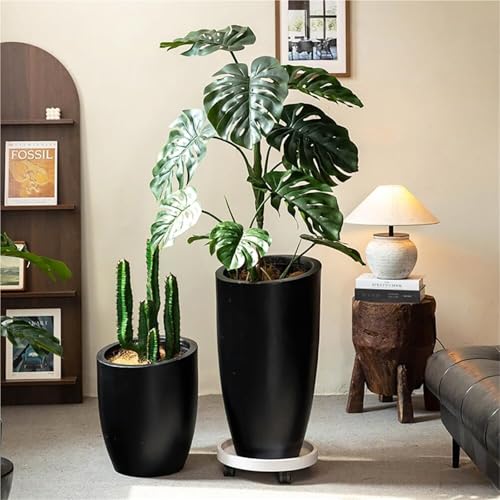 Pot de fleur haut en béton au design biseauté chic pour extérieur raffiné - 5