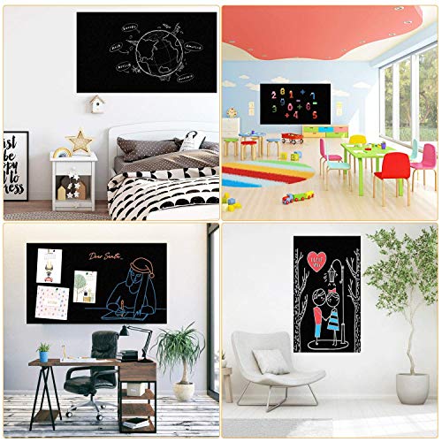 Krijtbord papier, 40 "x 18" Blackboard Magnetische Muursticker, DIY Verwijderbare Krijtbord Muurpapier Decal voor Thuis Kinderkamer School Office met 12 Gekleurde Krijtpennen, 15 Magnetische Nummers & 6 Magneten - Image 7