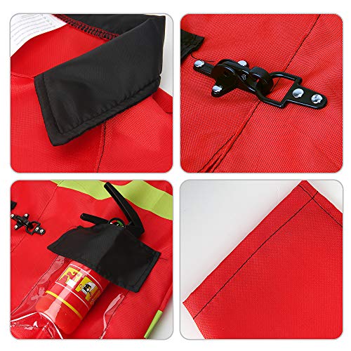 Brandweerman Kostuum voor kinderen, wasbaar brandweerman kostuumset met opbergzak, rollenspel, brandweerman, verkleedset voor kinderen vanaf 3 jaar - Image 6