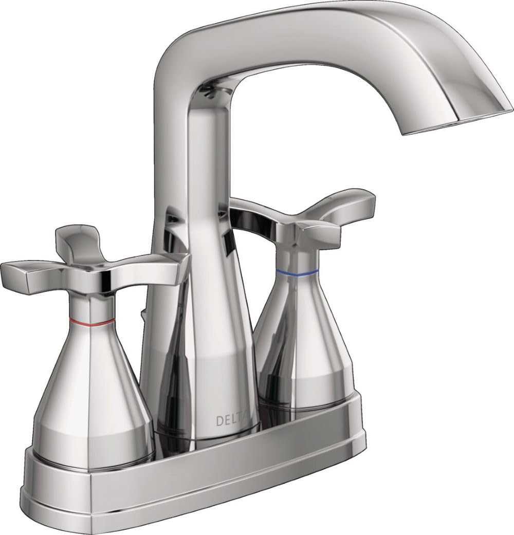 Robinet d'évier de salle de bain Delta brillant Lumicoat Chrome anti-trace