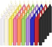 YIIA 100 pcs Unscented Assorted Colors Mini Taper Candle &vert; 4" Tall x 1&sol;2" Diameter &vert; Great for Casting Chimes&comma; Rituals&comma; Spells&comma; Wax Play & More