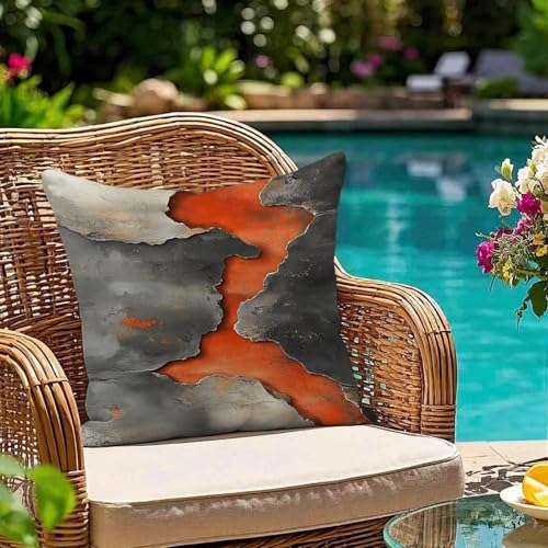Housse coussin décoratif gris rétro 80x80 de haute qualité extérieure - 2