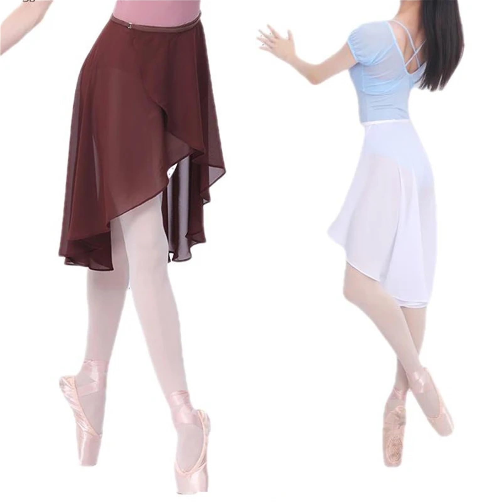 Falda Ballet Falda de Ballet Falda de Baile Mujer Abrigo Largo Falda de Baile de Gasa Falda de Ballet for práctica de Baile per Ballet(Light Blue)