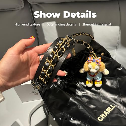 Image of Lambskin Leather Shoulder Strap Pad for Designer Trendy Bags,Detachable Replacement Pressure Relief Cover for Women Tote Bag Handbag Purse Backpack【White,Gold Studs】