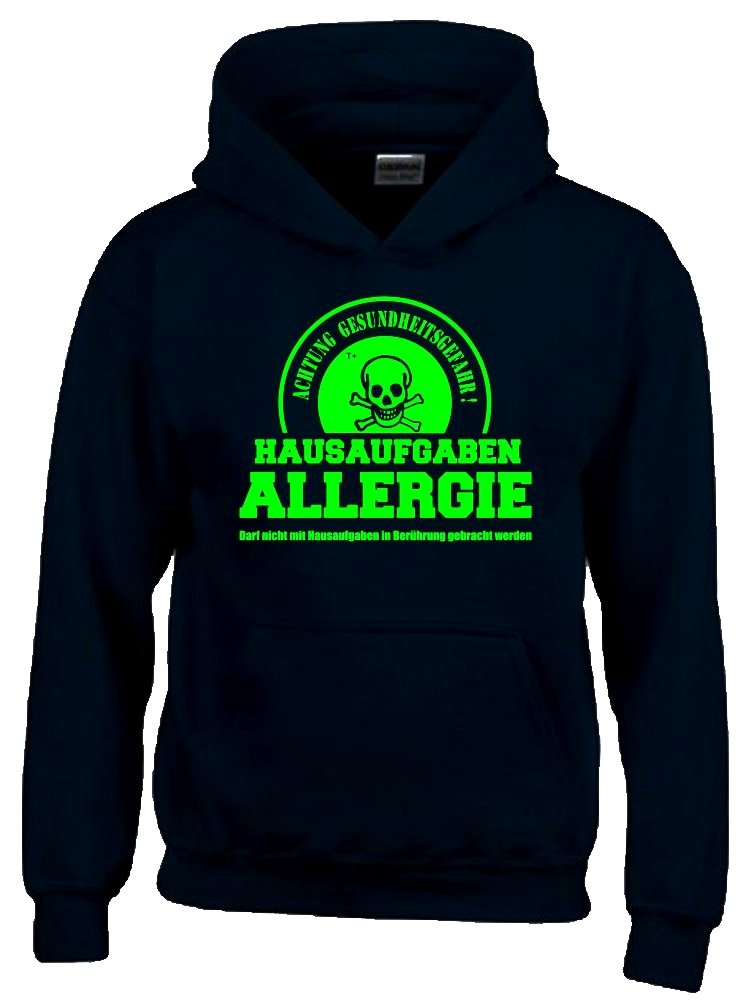 Coole-Fun-T-Shirts Hausaufgaben-Allergie Hoodie - Kapuzenpulli Für Kinder