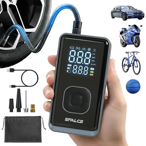 efalce Kabelloser Elektrischer Luftpumpe 150 PSI Akku Kompressor mit LED