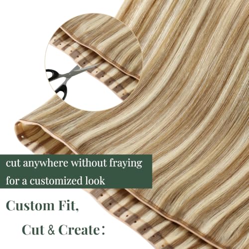 Image of Ugeat 22 Inch Butterfly Weft Extensions Human Hair Highlight, 100G #P8A /60