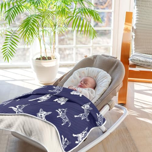Image of vvfelixl Baby Swaddle Blanket for Boys Girls Blue Heeler Dog Baby Blanket for Newborn Nursery Blanket for Crib Stroller 30x40 in
