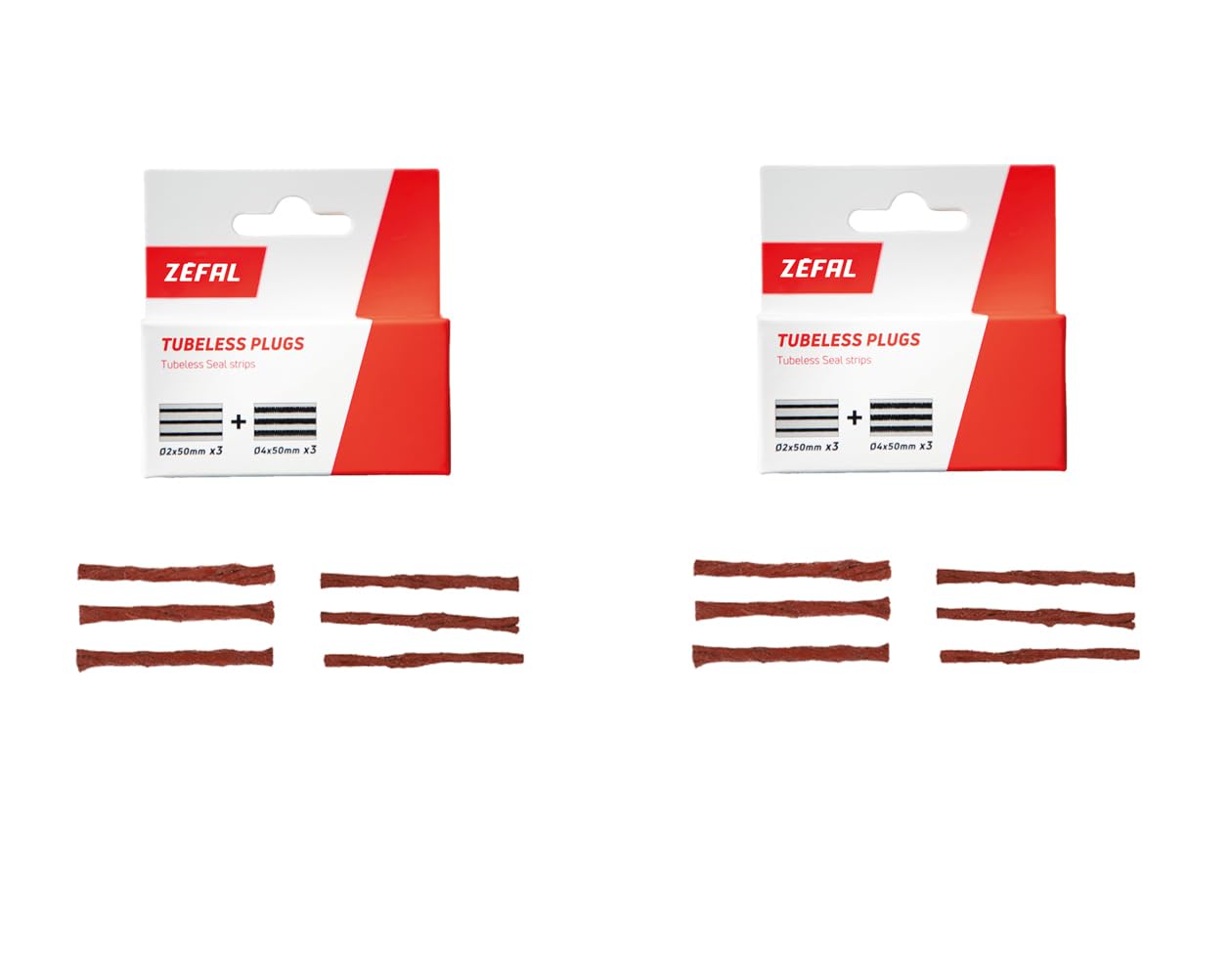 ZEFAL Pack of 2 Tubeless Plugs - Pack of 2 Boxes of Tubless Tyre Repair Wicks - For Use With Tubeless Repair Kit - 3 x Diameter 2mm + 3 x Diameter 4mm Each Box