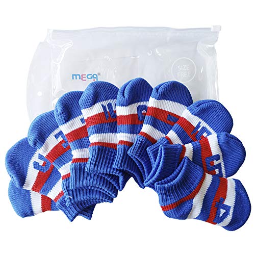 Hirota Golf(広田ゴルフ) アイアンカバー ブルー/レッド 10本組 メガゴルフ ソックス型 ニット MGHC-2018