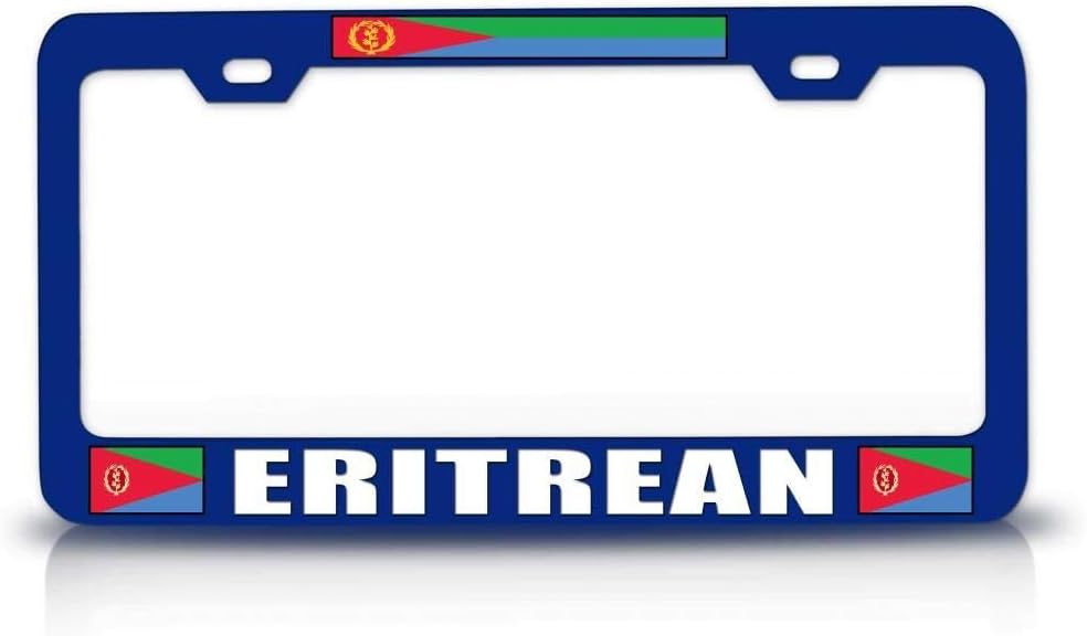 Eritrean Country with Flag Metal Car SUV Truck License Plate Frame Bu h45
