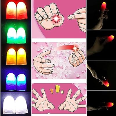 Sumrica Luces LED mágicas para dedos, luz para los pulgares, dedo falso, truco de magia, suministros para fiestas (rojo, paquete de 3 unidades, 6 unidades y adulto x 3 paquetes/6 piezas) | Ya disponible en tu tienda friki favorita! En mundofriki.es!