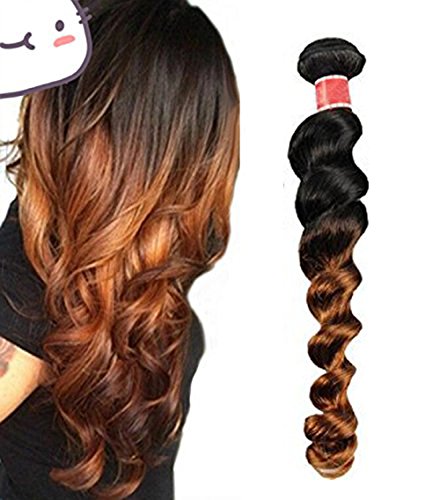 Wigsforyou@Two Tone 1b/30 Ombre Peruvian Human Hair Loose Weave 1 Bundle/50g, VIP Beauty Hair Peruvian Virgin Hair Remy Hair Extensions