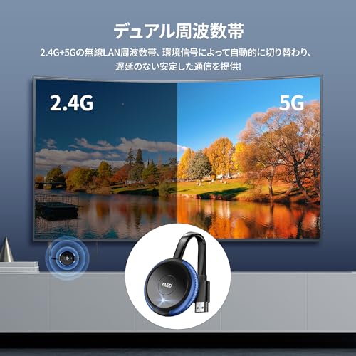undefined ワイヤレス HDMIミラーキャスト【AIMIBO 2025新型】プラグ&プレイ 4k 2.4G/5G HDMIドングル ワイヤレスミラーリング iOS/Android/Windows/Mac OSスマートフォン/タブレット/PCの画面をテレビに映す 動画転送 大画面で楽しむ Airplay&DLNA& Miracast対応 の商品画像 3