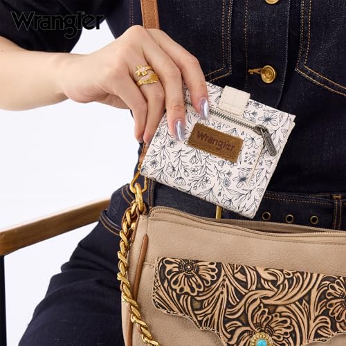 Image of Montana West X Wrangler Small Wallets for Women Ladies Girls RFID Minimalist Card Holder Billfold Thin Cash Wallet with Zipper Coin Pocket