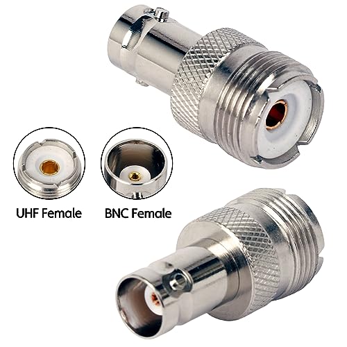 Adaptador Coaxial UHF Hembra a BNC Hembra 2 Piezas miniatura 4