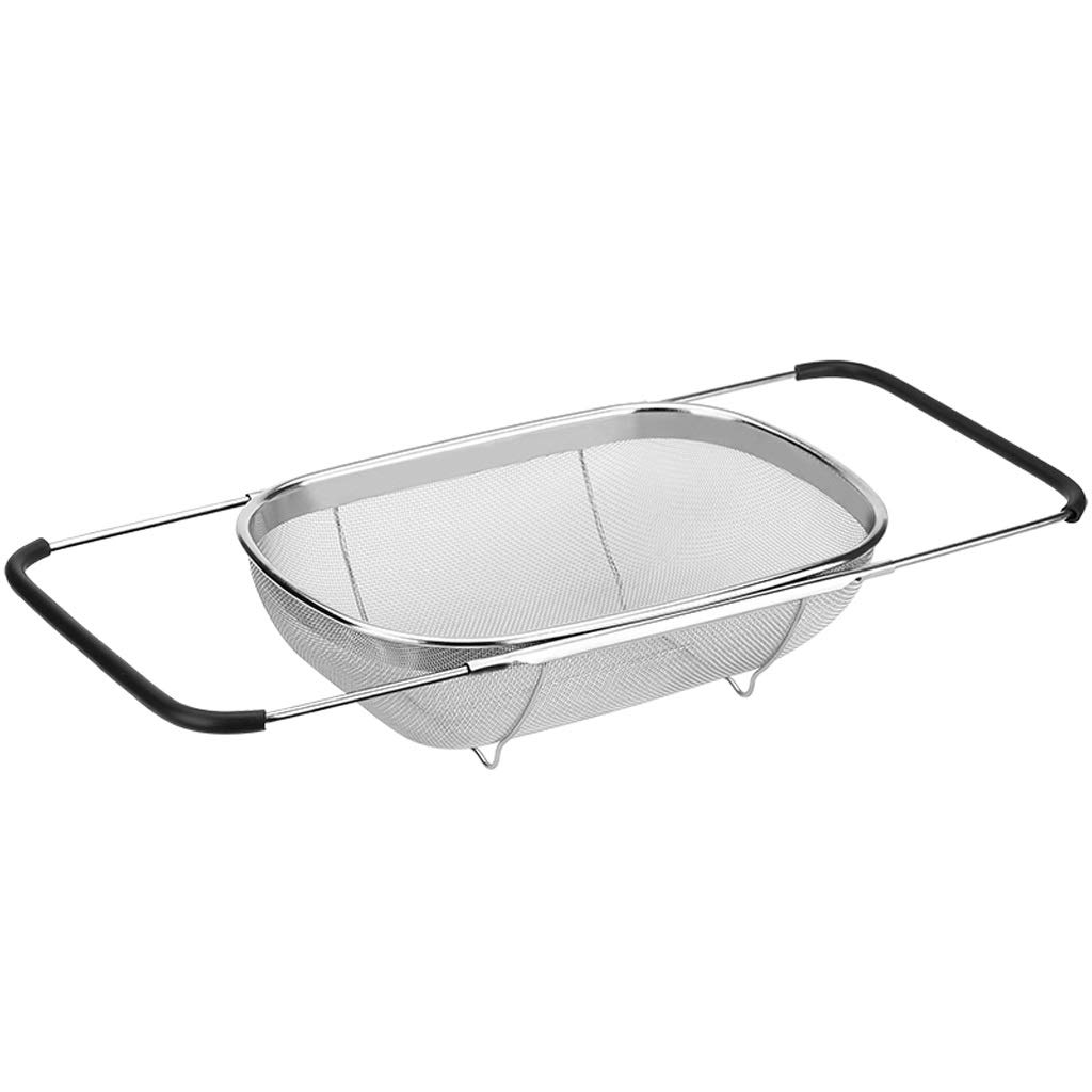 Cesta de colador Cesta de Drenaje del Fregadero de Drenaje Bastidor de Filtro de Agua de la Cocina del Estante de Acero Inoxidable retráctil Estante de Drenaje Cesta de colador de Cocina