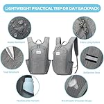 10L Lightweight Hiking Bag Small Daypack Hiking Backpack Foldable Outdoor Bag for Women Men(Gray) - Image 4