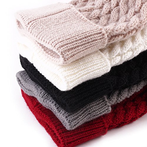 oenbopo Baby Winter Warm Knit Hat Infant Toddler Kid Crochet Fur Hairball Beanie Cap Black