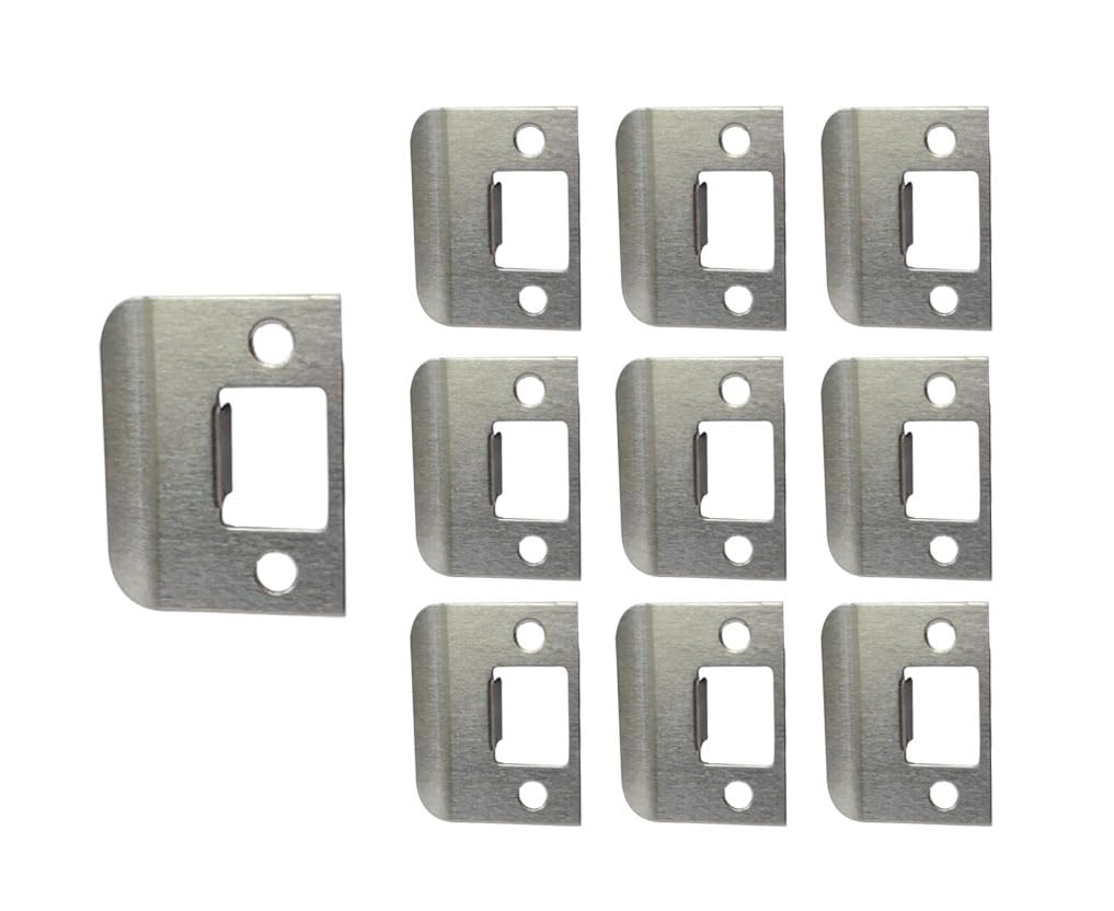 QCAA Stainless Steel Extended Lip Strike, 1-3/4''X2-1/4", Satin Nickel, 10 Pack, Made in Taiwan