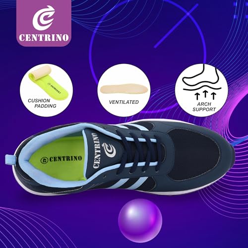 Image of Centrino Men's Sneaker Shoes Stylish | Shoes for Man Casual Sports | Lightweight Breathable Lace-Up Walking Shoes with Cushioned Insole | Comfortable Anti-Skid Canvas Sneakers for Men | Mens Shoes (9201)
