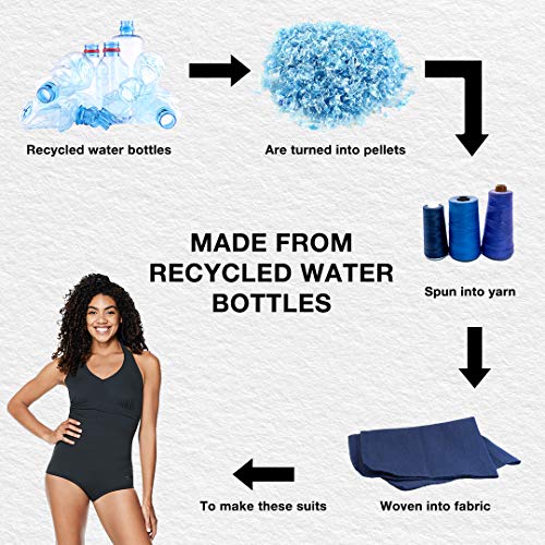 Speedo Women's Swimsuit One Piece V-Neck Shirred Halter Moderate Cut3