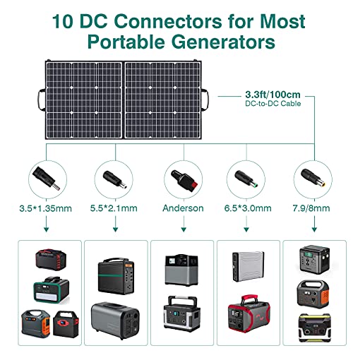 SWAREY Portable Power Station with 100W Solar Panel, 222Wh Lithium Battery, 300W (Peak 600W) AC Outlet, 65W USB-C Port, Solar Generator for Outdoors Camping Travel Fishing Emergency - Image 7