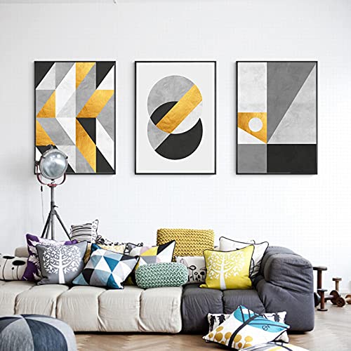 Peinture sur toile nordique abstraite moderne et affiche or pour salon 50x70
