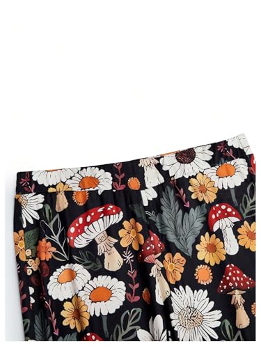 WDIRARA Women's Plus Size Floral Print Flare Pants Boho Elastic Waist Bell Bottoms Trousers3