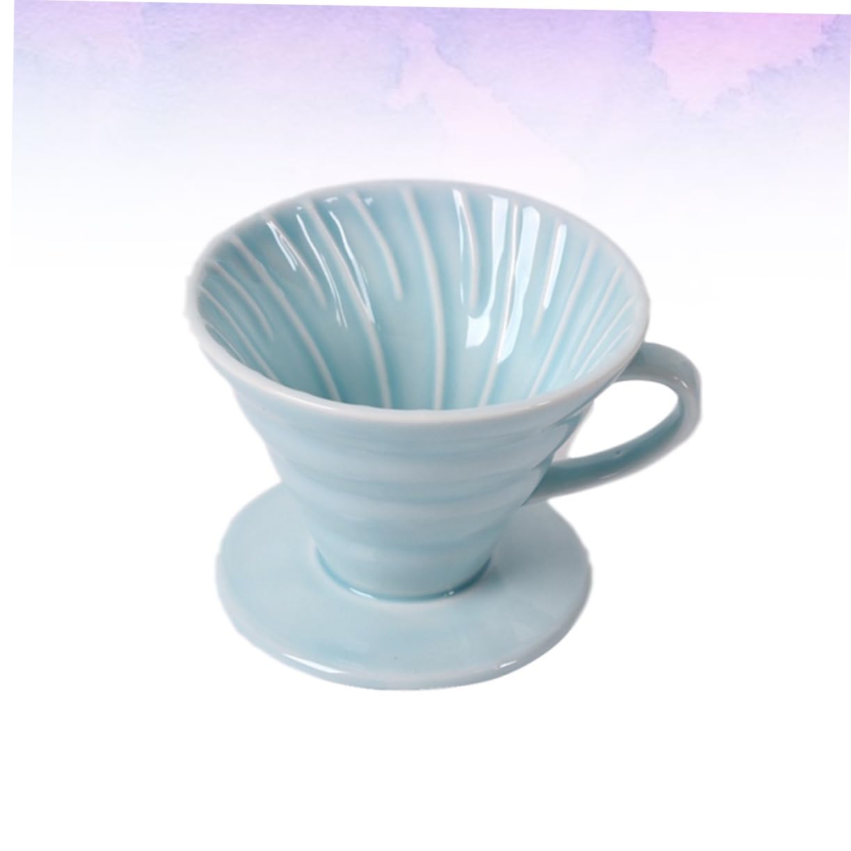 SOESFOUFU Handmade Ceramic Coffee Filter Cup Cone Shaped Dripper for Drip Coffee Maker Reusable Sky Blue