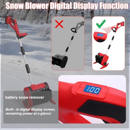 Pala de nieve eléctrica – Empujador de nieve inalámbrico alimentado por batería, herramienta ligera y eficiente para personas mayores y uso doméstico, ideal para quitar fácilmente la nieve
