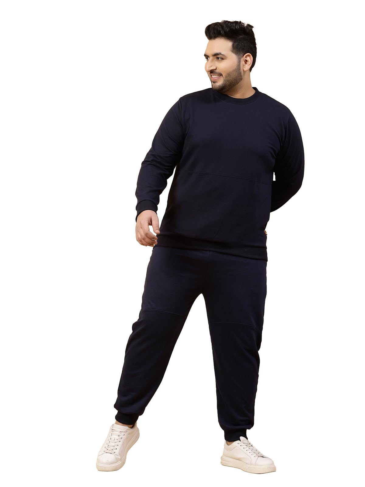 Round Neck Full Sleeve Terry Track Suit For Men | Plus Size Co-ord Set For Men | Regular Fit Plus Sizes Tracksuit for Men-image-37