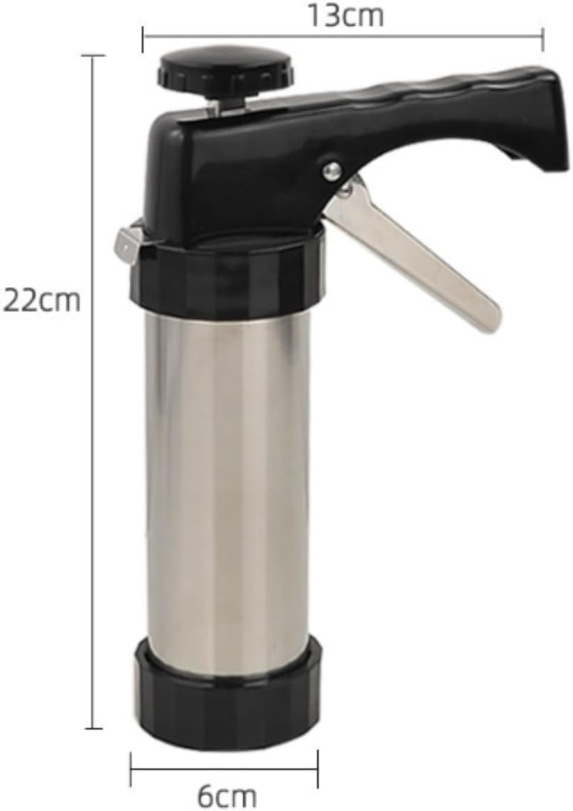 Professional Stainless Steel Cookie Press Set with 8 Decorative Tips, Multiple Design Discs, Biscuit Maker for Spritz Cookies (Biscuit Machine)