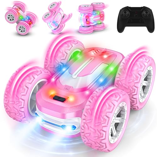 Ferngesteuertes Auto Mädchen Geschenke ab 6 7 8 9 10+ Jahre, 4WD RC Auto 360°Rotation Stunt Car Spielzeugauto mit Aufladbarer Batterie, 2.4Ghz Drift Cawler Spiele Kinder Junge Geschenkideen Geburtstag